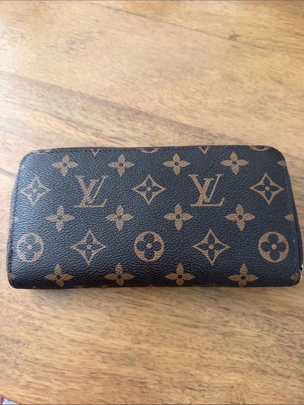 Louis Vuitton Monogram Canvas Brown & Tan Zip Wallet